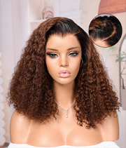 Cocoa Bloom — Ombre Brown 11×6 HD Lace Glueless Curly Wig