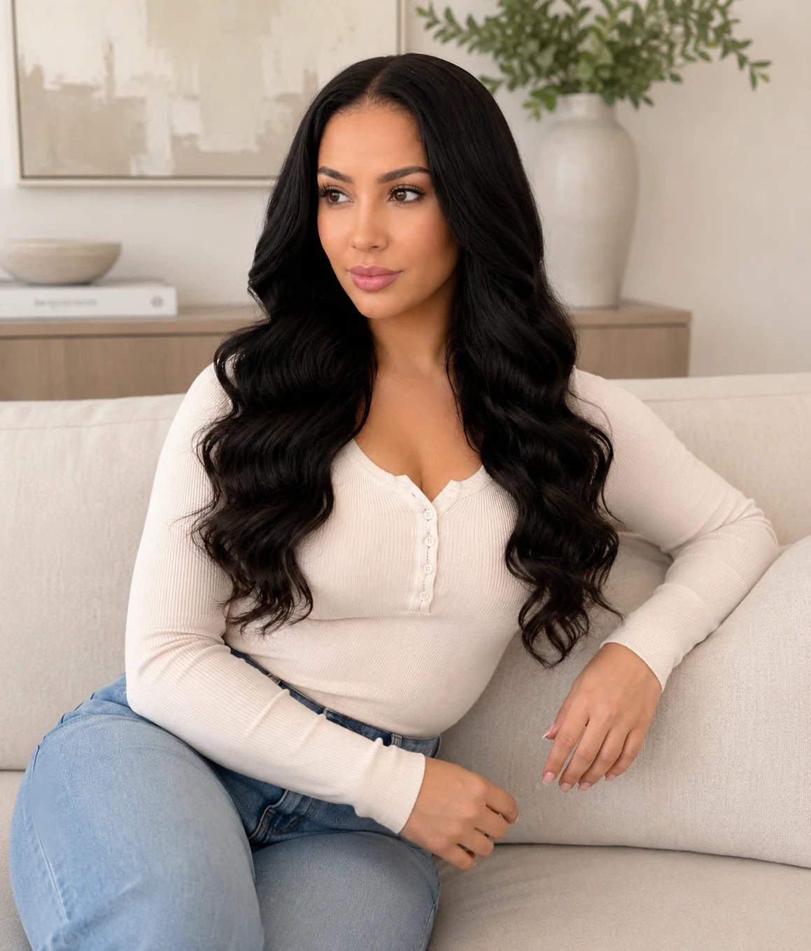Satin Camellia — Natural Black 13×6 HD Lace Glueless Body Wave Wig