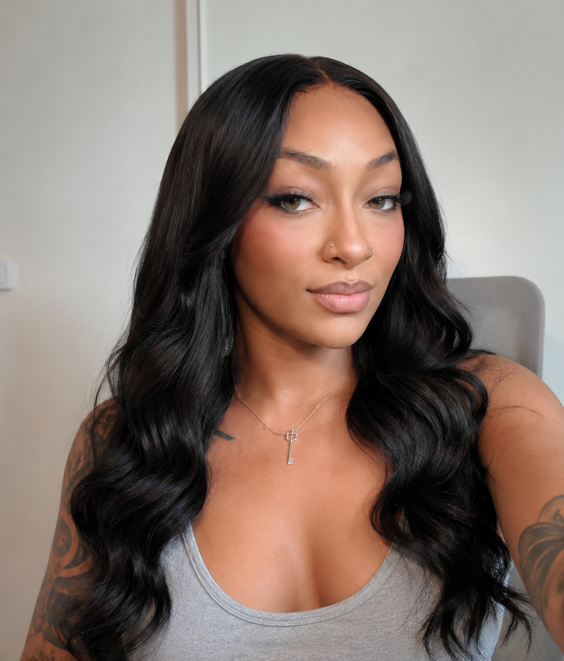 Velvet Magnolia — Natural Black 13×6 HD Lace Glueless Body Wave Wig