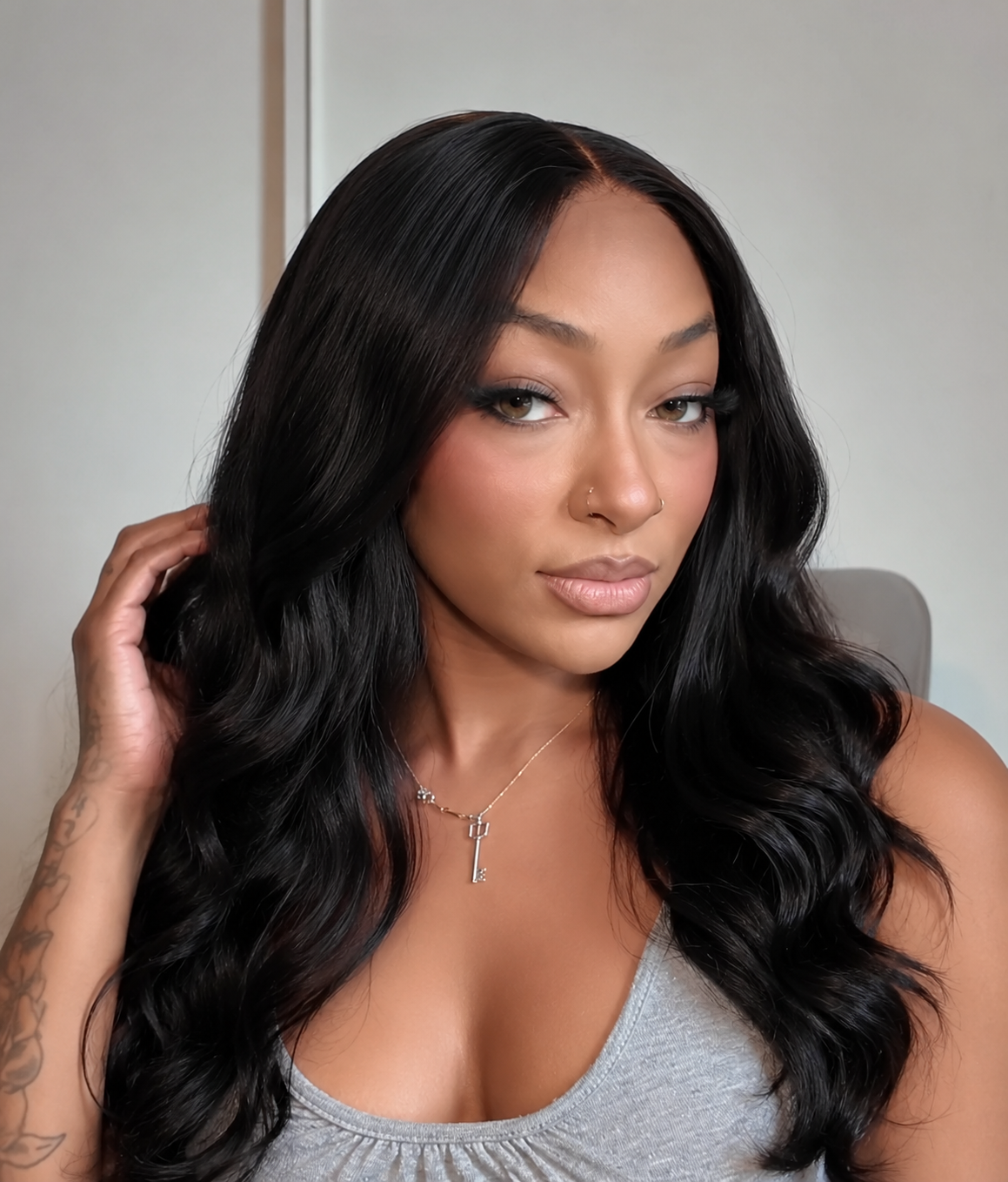 Velvet Magnolia — Natural Black 13×6 HD Lace Glueless Body Wave Wig