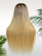 Honey Fern — Honey Blonde Ombre 11×6 HD Lace Glueless Straight Wig