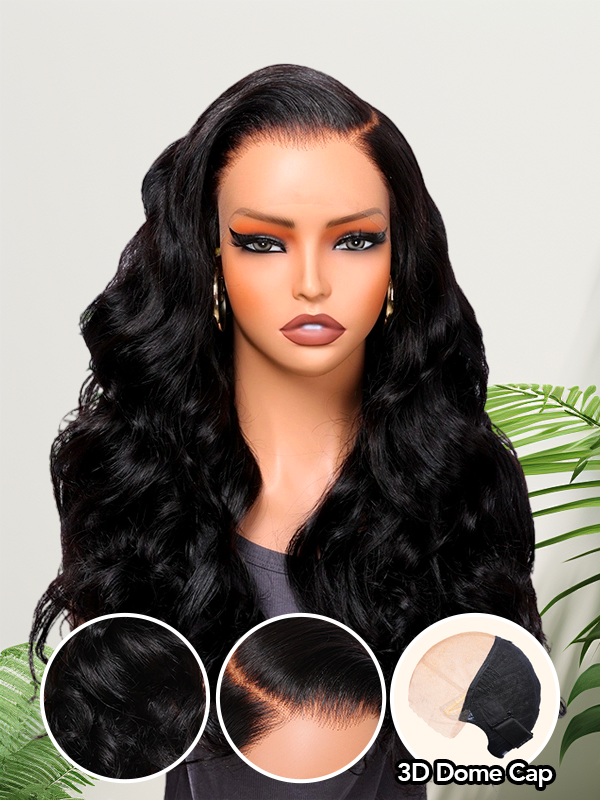 Midnight Petal — Natural Black 11×6 HD Lace Glueless Body Wave Wig