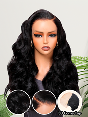 Midnight Petal — Natural Black 11×6 HD Lace Glueless Body Wave Wig