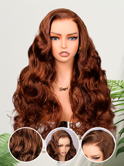 Mahogany Muse — Chocolate Brown 11×6 HD Lace Glueless Body Wave Wig