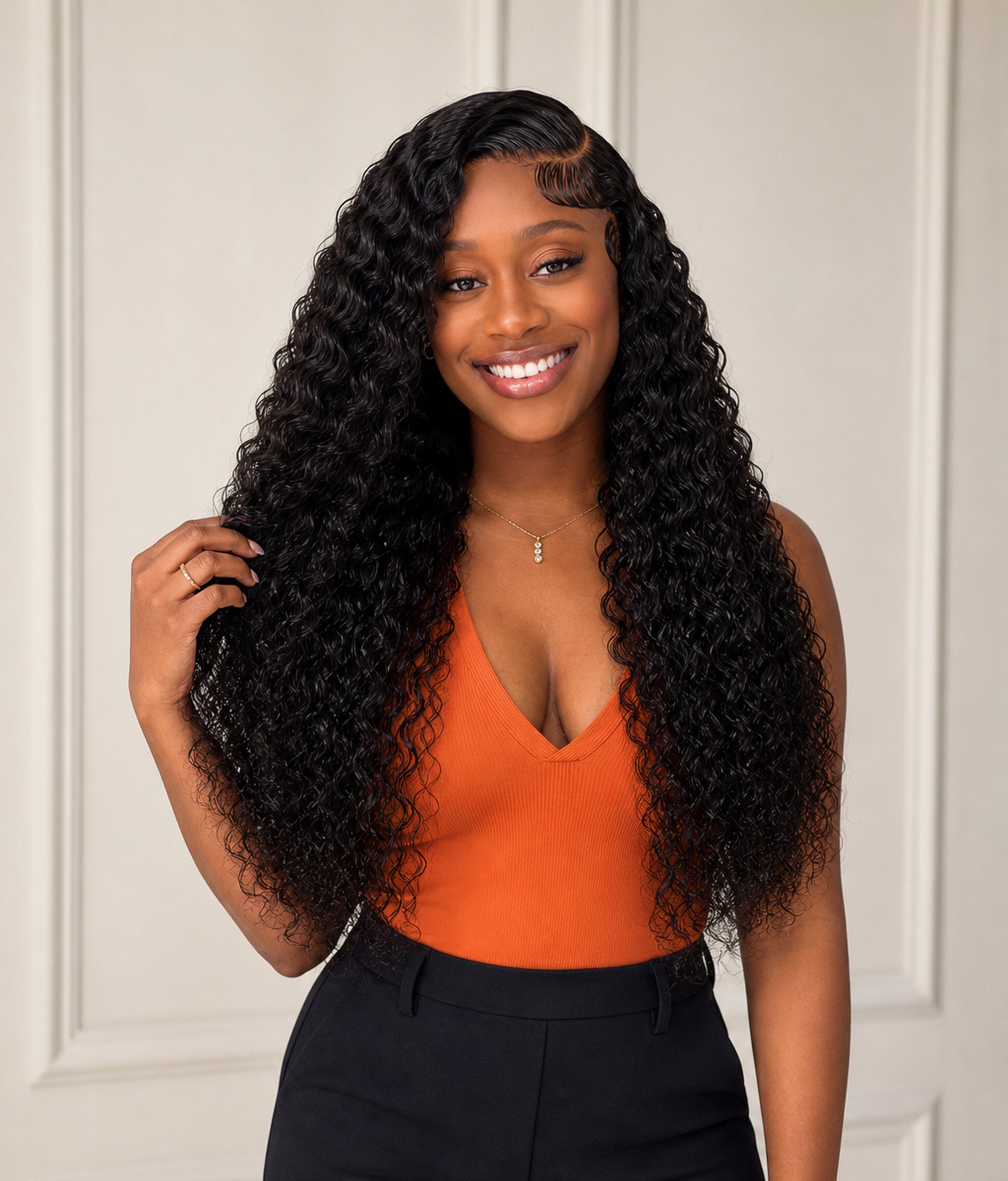 Dewdrop Curl — Natural Black 11×6 HD Lace Glueless Water Wave Wig