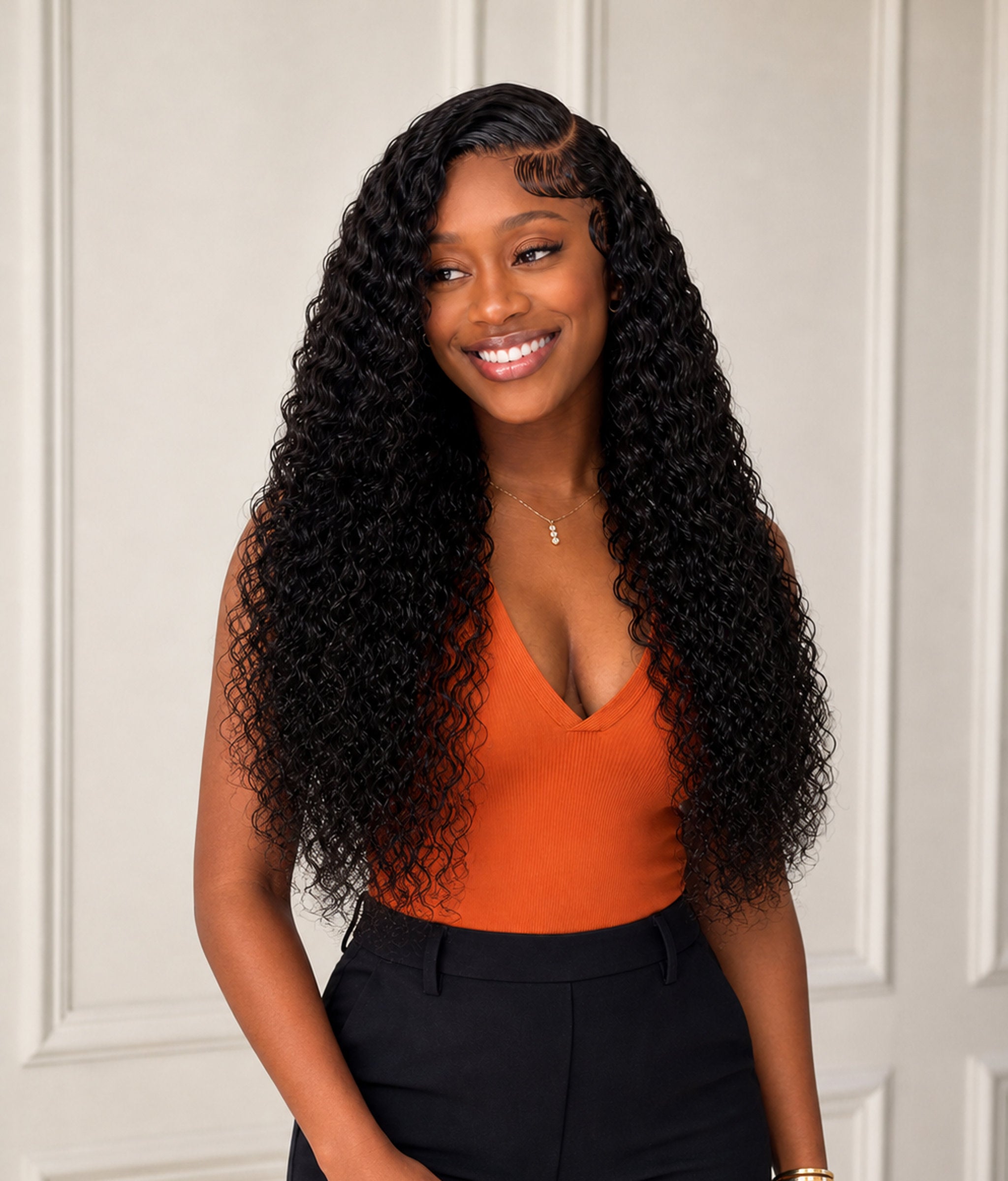 Dewdrop Curl — Natural Black 11×6 HD Lace Glueless Water Wave Wig