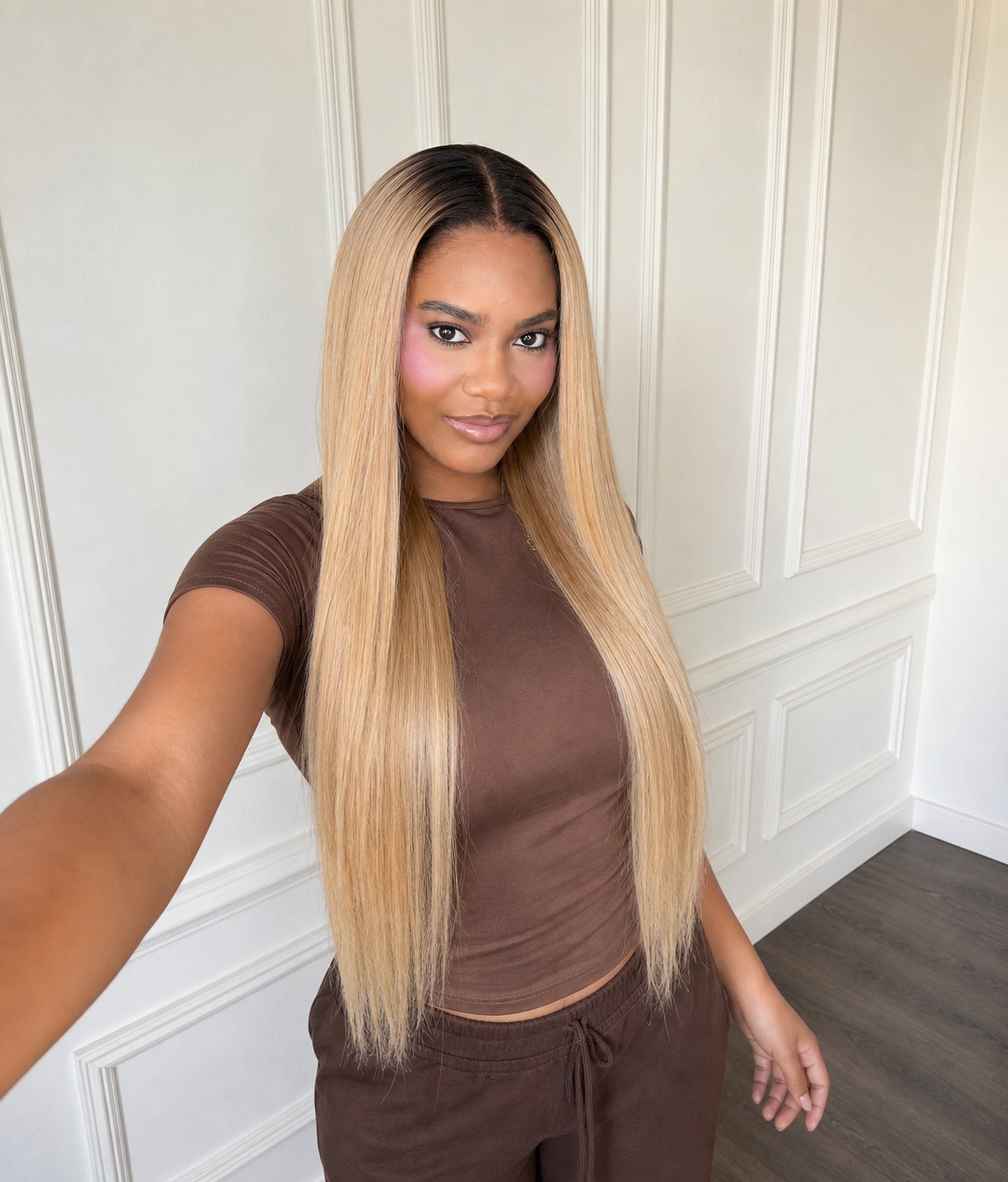 Champagne Lily — Blonde Ombre 11×6 HD Lace Glueless Straight Wig