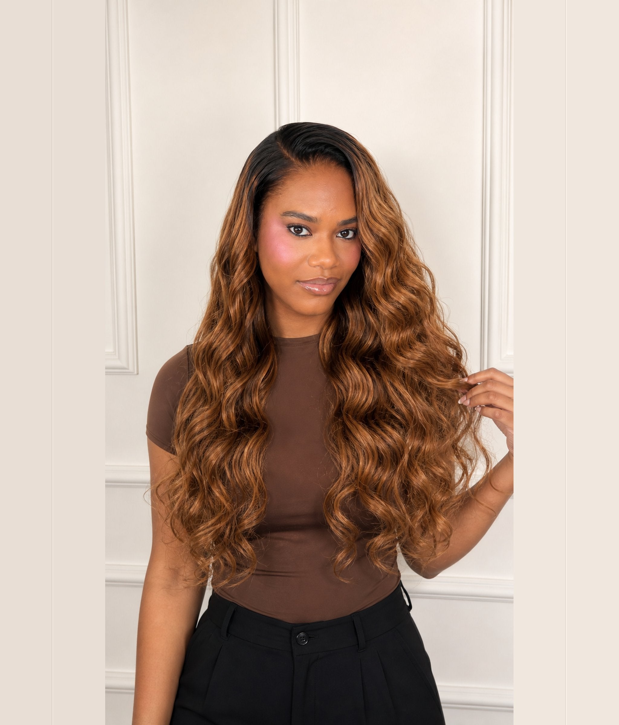 Mocha Cascade — Warm Brown Ombre 11×6 HD Lace Glueless Loose Body Wave Wig