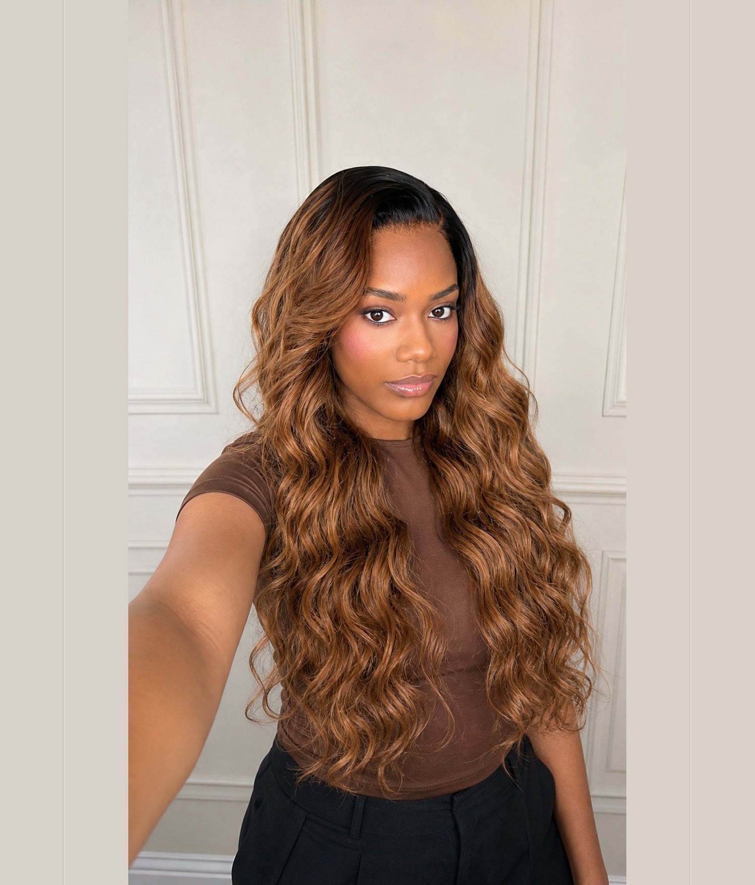 Mocha Cascade — Warm Brown Ombre 11×6 HD Lace Glueless Loose Body Wave Wig