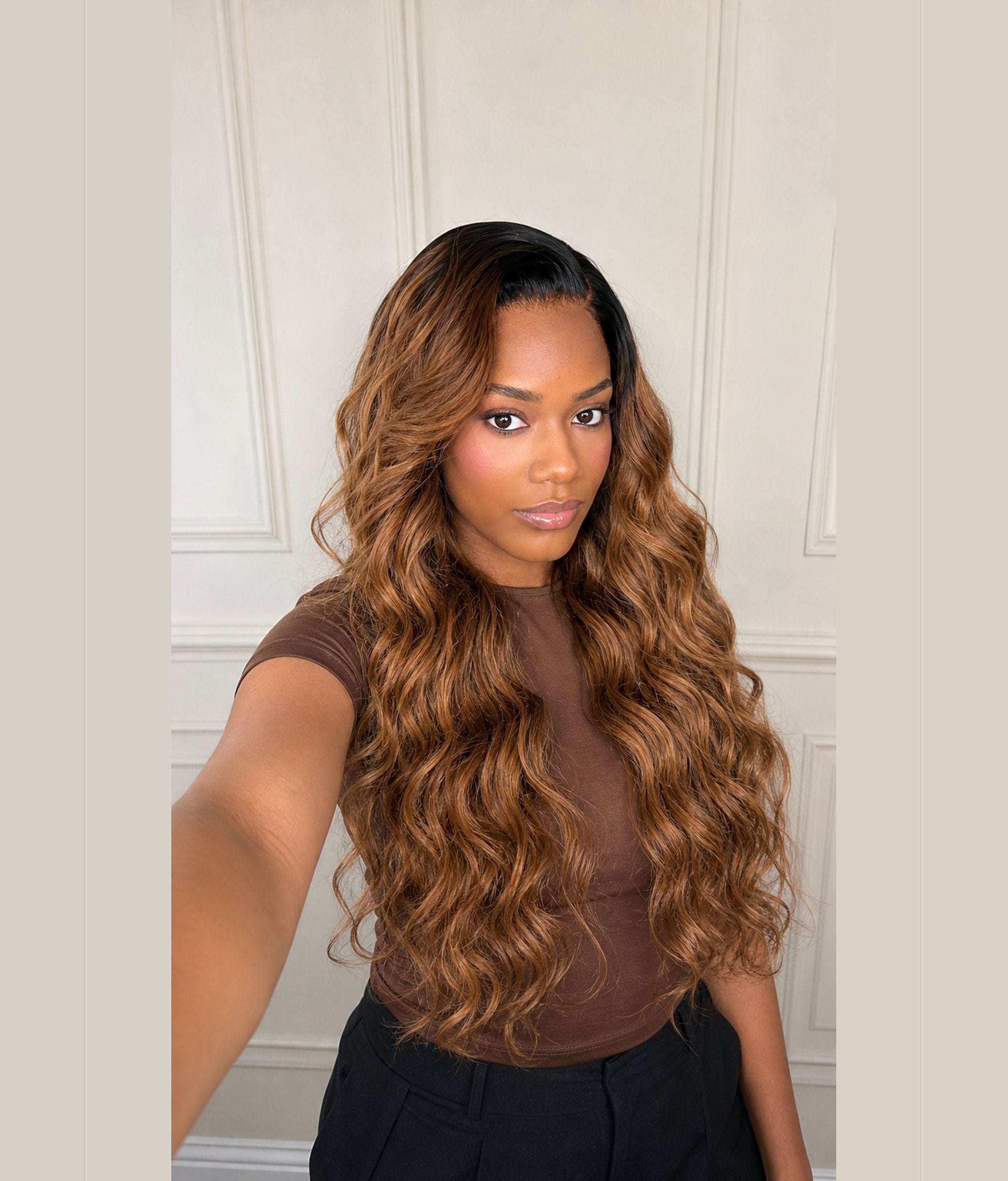 Mocha Cascade — Warm Brown Ombre 11×6 HD Lace Glueless Loose Body Wave Wig