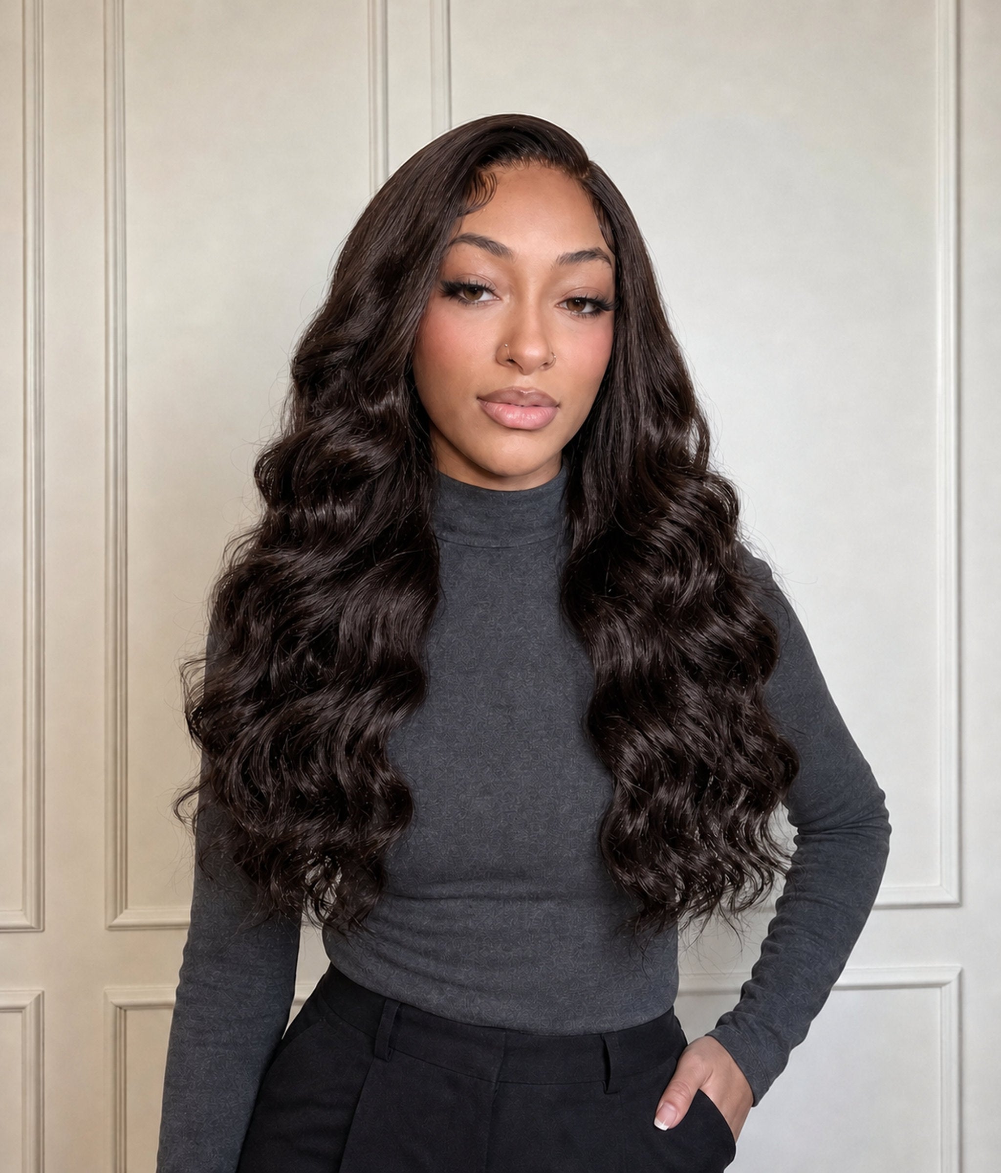 Ebony Tide — Soft Black 11×6 HD Lace Glueless Loose Body Wave Wig