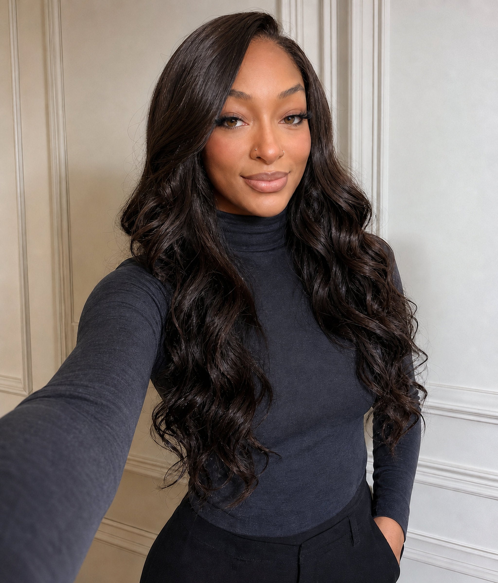 Ebony Tide — Soft Black 11×6 HD Lace Glueless Loose Body Wave Wig