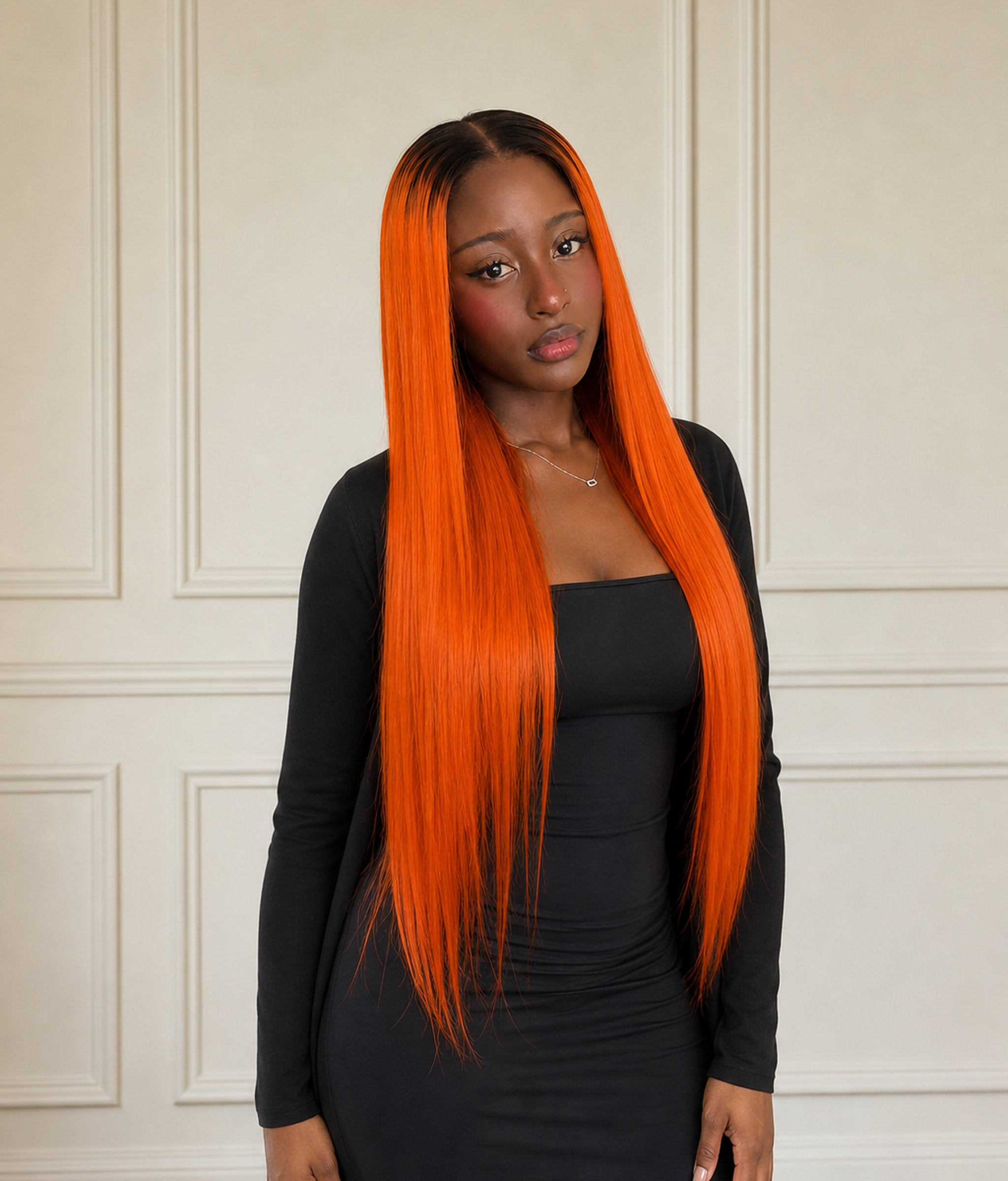 Copper Poppy — Orange Ombre 11×6 HD Lace Glueless Straight Wig