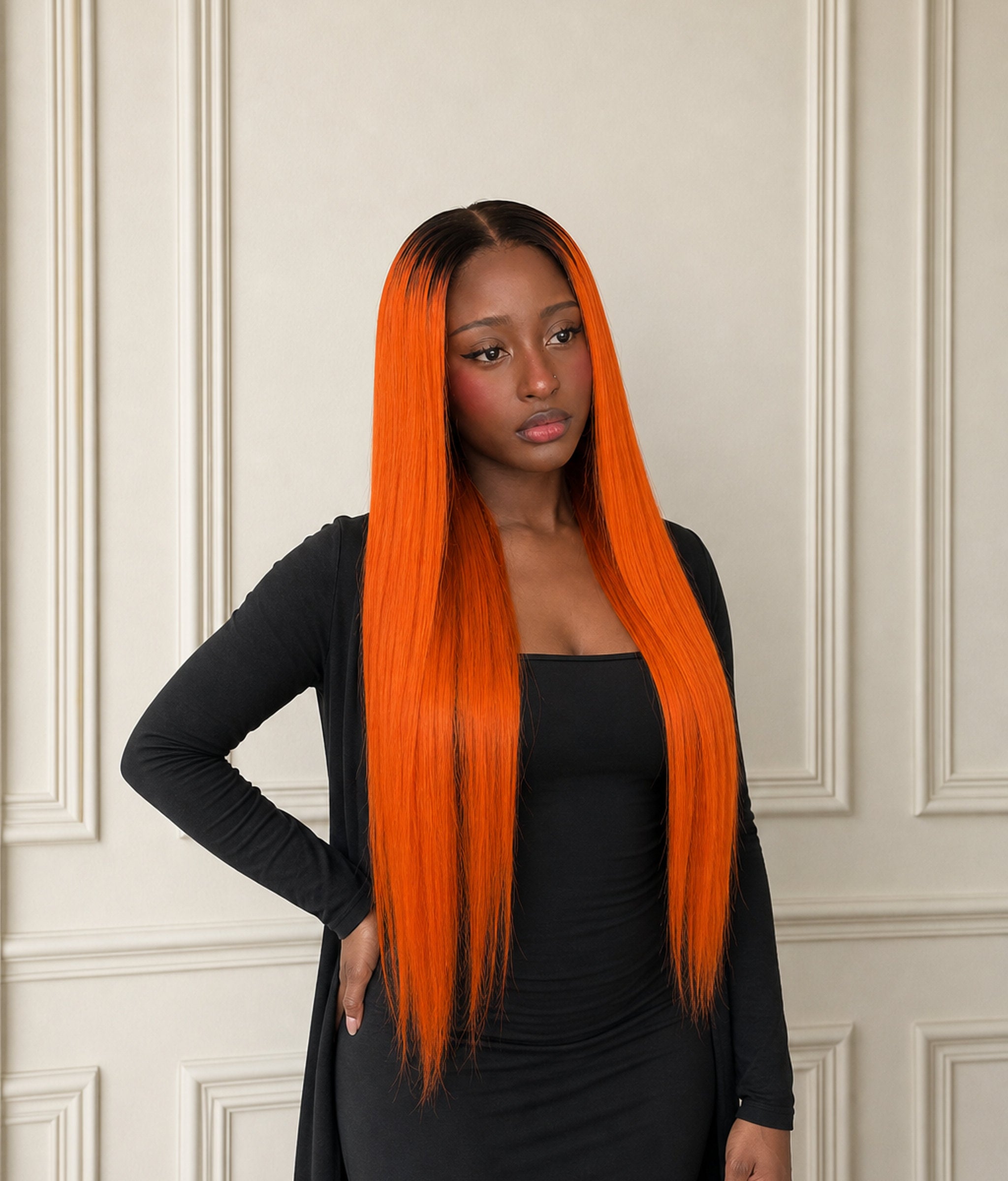 Copper Poppy — Orange Ombre 11×6 HD Lace Glueless Straight Wig
