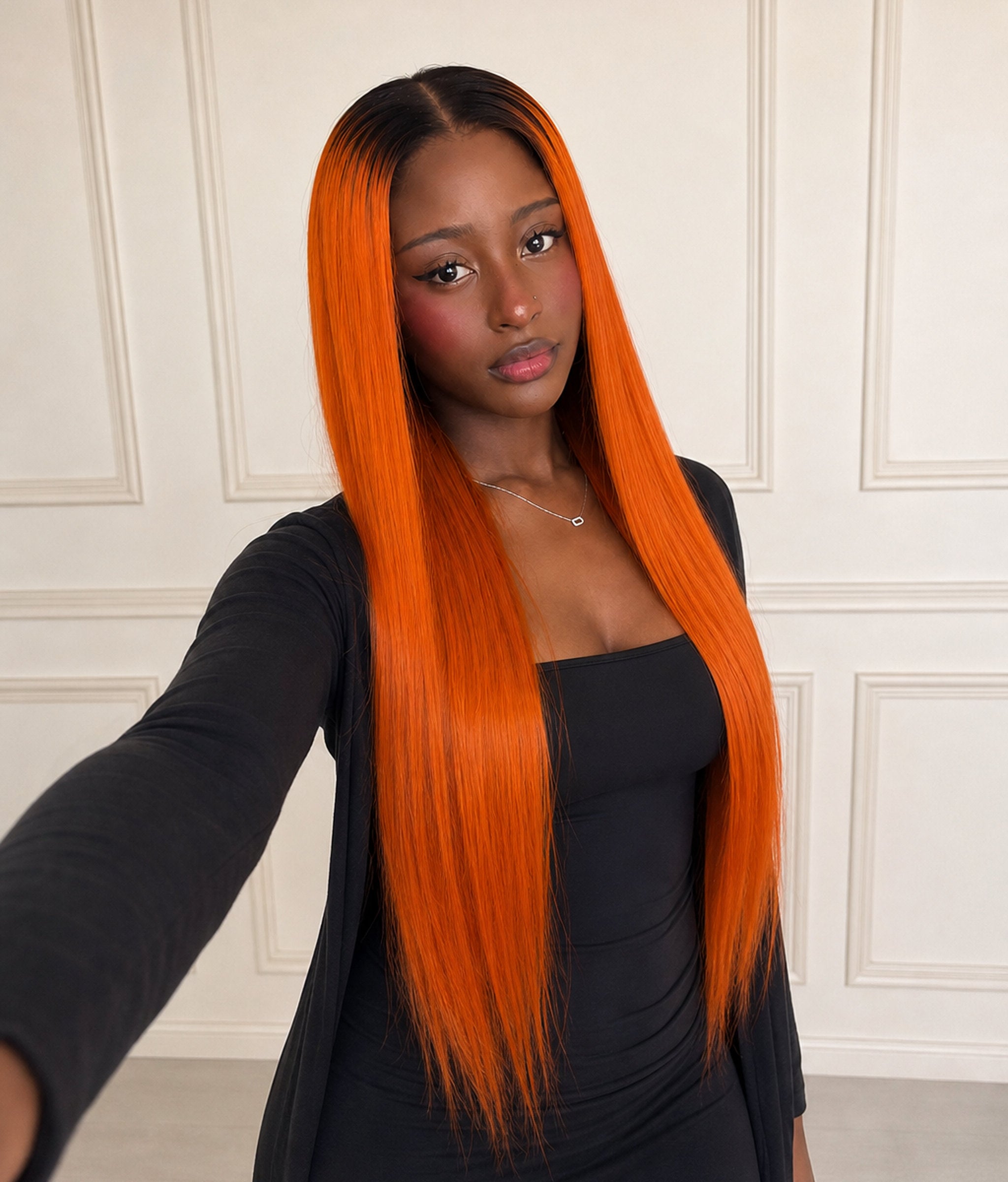 Copper Poppy — Orange Ombre 11×6 HD Lace Glueless Straight Wig