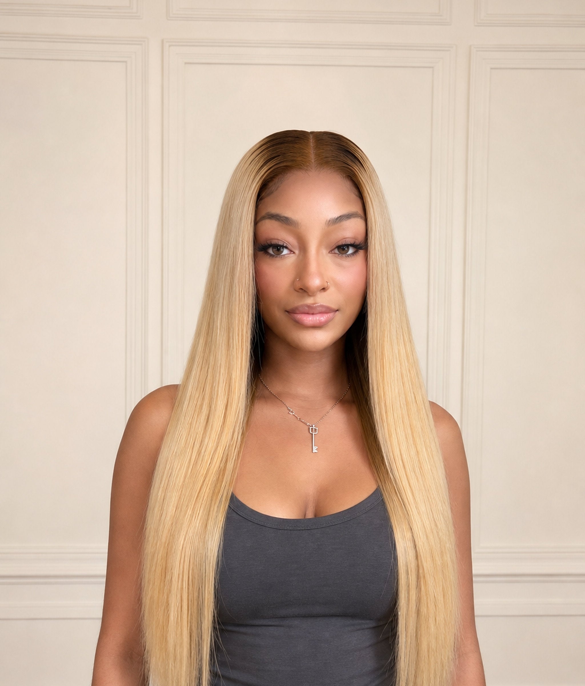 Honey Fern — Honey Blonde Ombre 11×6 HD Lace Glueless Straight Wig