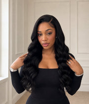 Midnight Petal — Natural Black 11×6 HD Lace Glueless Body Wave Wig