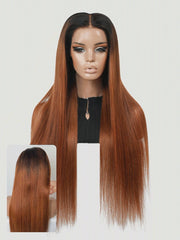 Caramel Orchid — Caramel Brown Ombre 11×6 HD Lace Glueless Straight Wig