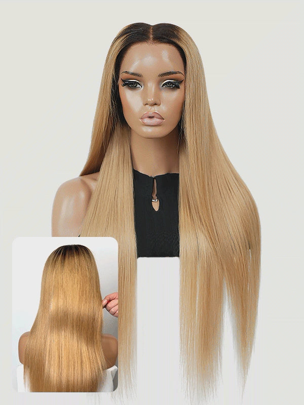 Champagne Lily — Blonde Ombre 11×6 HD Lace Glueless Straight Wig
